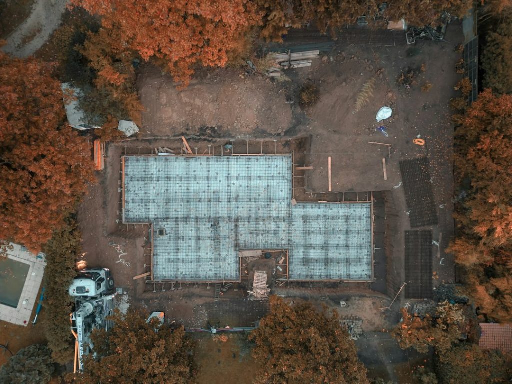 Construction planning on a wooded property with mature trees